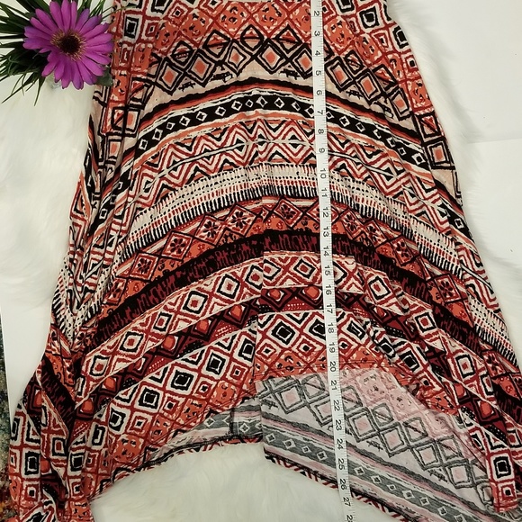 Bobeau ❤ Tribal Print High Low Flowy Skirt - Picture 6 of 7